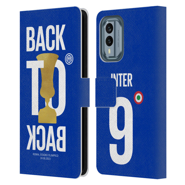 Fc Internazionale Milano 2023 Champions Back To Back Leather Book Wallet Case Cover For Nokia X30