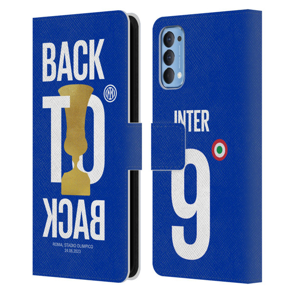 Fc Internazionale Milano 2023 Champions Back To Back Leather Book Wallet Case Cover For OPPO Reno 4 5G