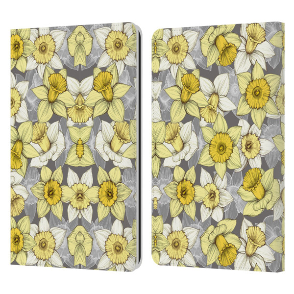 Micklyn Le Feuvre Florals Daffodil Daze Leather Book Wallet Case Cover For Amazon Kindle Paperwhite 1 / 2 / 3