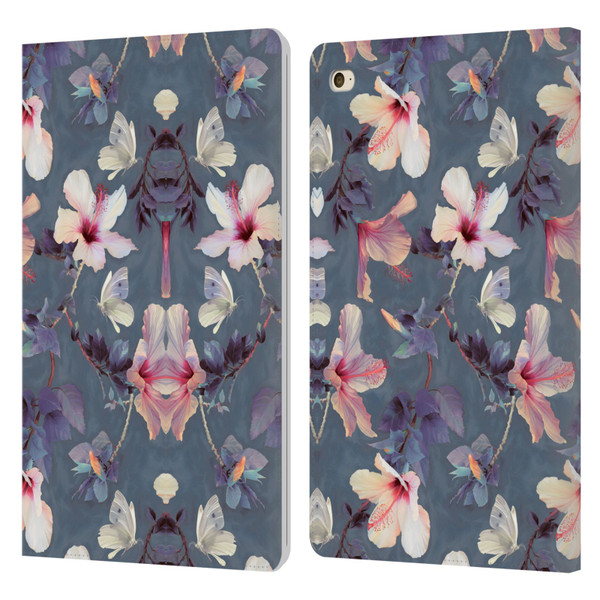 Micklyn Le Feuvre Florals Butterflies and Hibiscus Leather Book Wallet Case Cover For Apple iPad mini 4