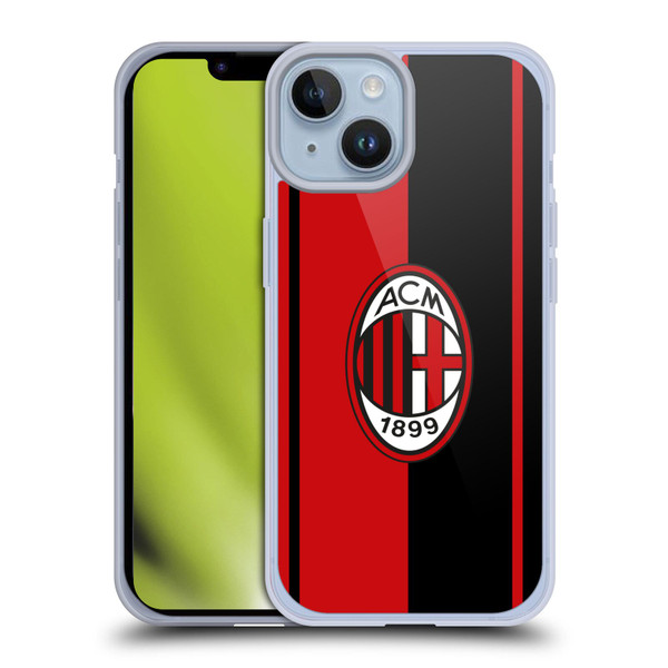 AC Milan Crest Red And Black Soft Gel Case for Apple iPhone 14 & MagSafe