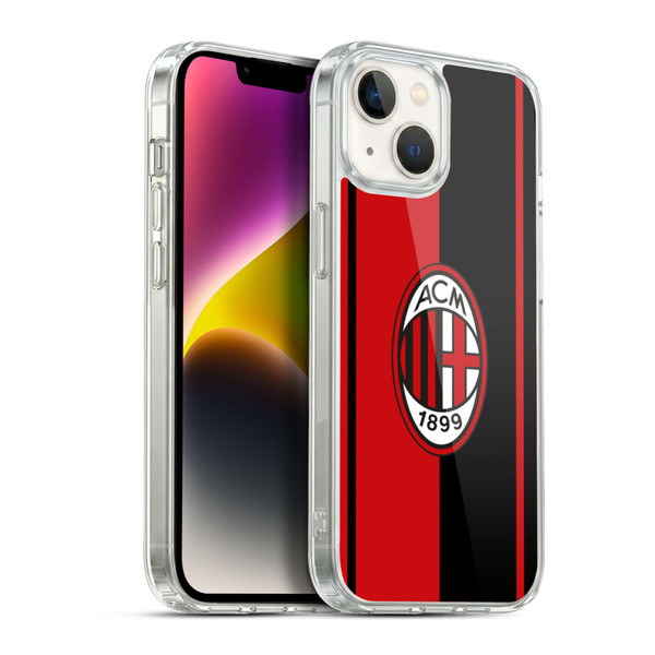 AC Milan Crest Red And Black Soft Gel Case for Apple iPhone 14