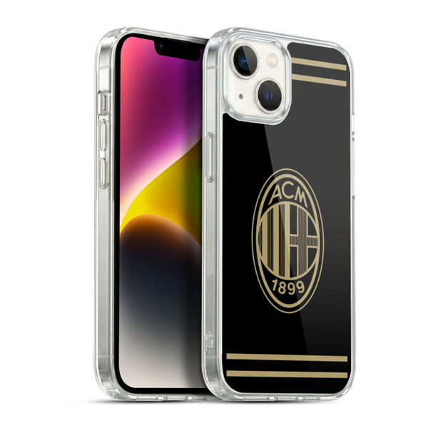 AC Milan Crest Black And Gold Soft Gel Case for Apple iPhone 14 Plus & MagSafe