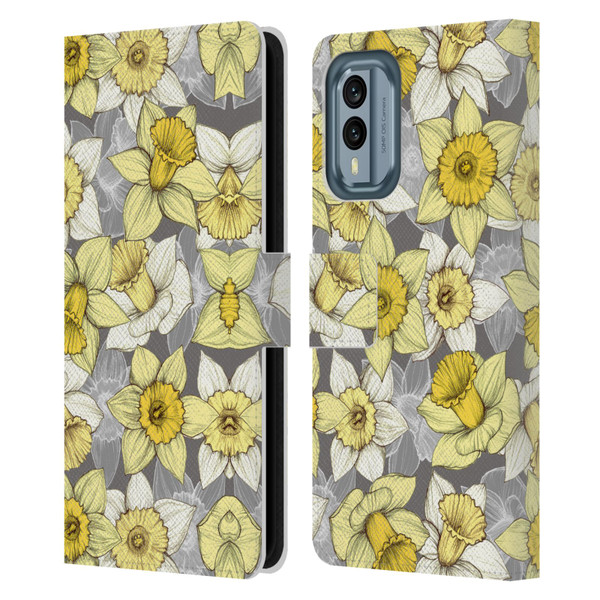 Micklyn Le Feuvre Florals Daffodil Daze Leather Book Wallet Case Cover For Nokia X30