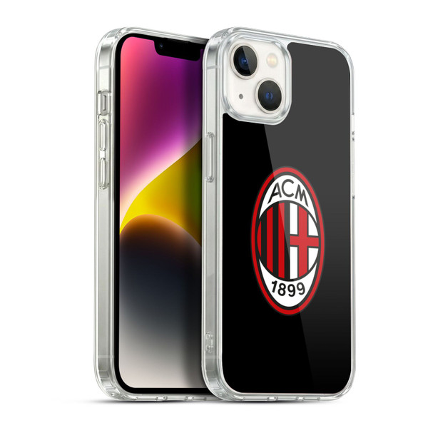 AC Milan Crest Full Colour Black Soft Gel Case for Apple iPhone 14 Plus & MagSafe