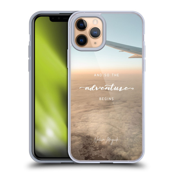 Nature Magick So The Adventure Begins Quote Airplane Soft Gel Case for Apple iPhone 11 Pro