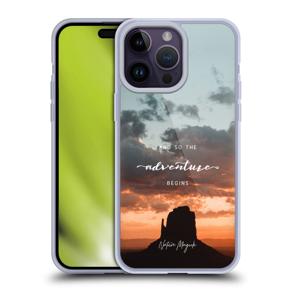 Nature Magick So The Adventure Begins Quote Desert Soft Gel Case for Apple iPhone 14 Pro Max