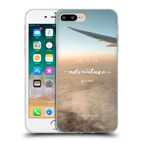 Nature Magick So The Adventure Begins Quote Airplane Soft Gel Case for Apple iPhone 7 Plus / iPhone 8 Plus