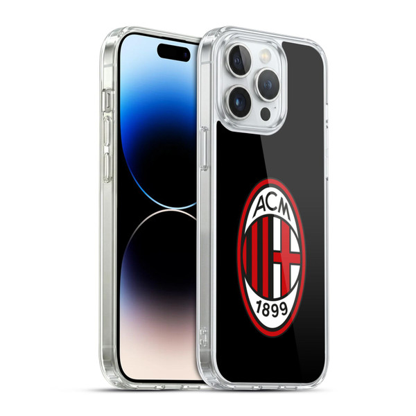 AC Milan Crest Full Colour Black Soft Gel Case for Apple iPhone 14 Pro Max & MagSafe