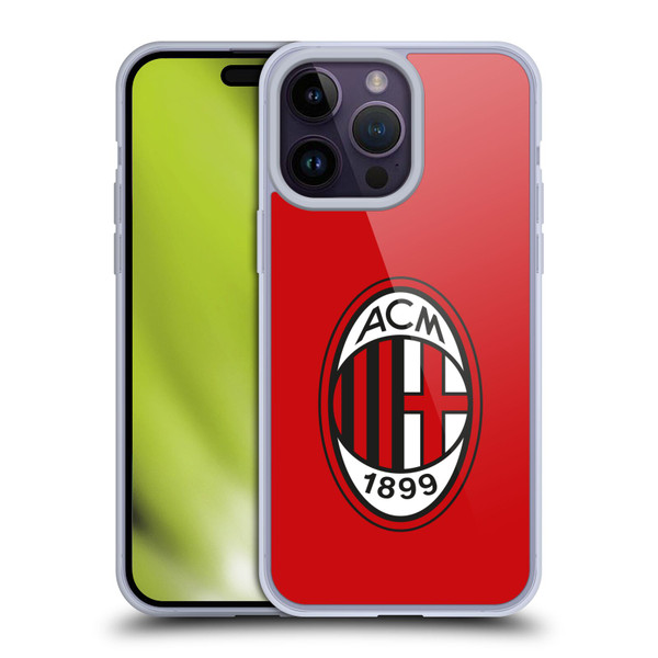 AC Milan Crest Full Colour Red Soft Gel Case for Apple iPhone 14 Pro Max & MagSafe