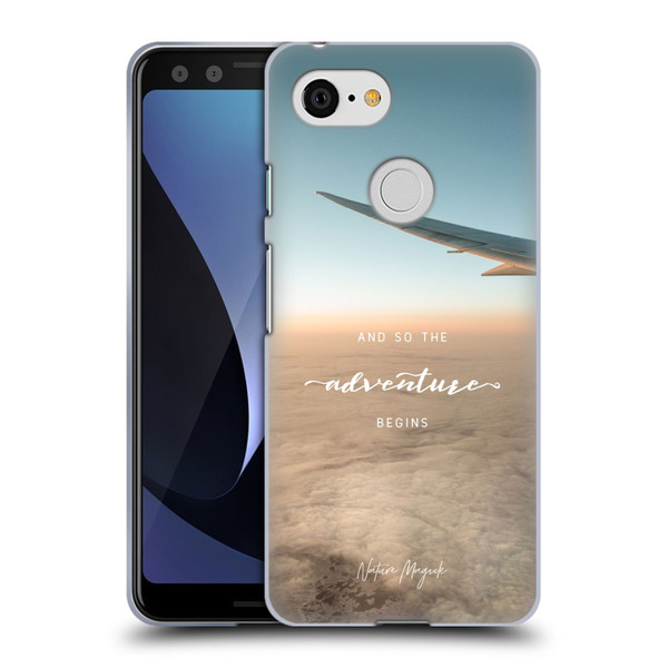 Nature Magick So The Adventure Begins Quote Airplane Soft Gel Case for Google Pixel 3