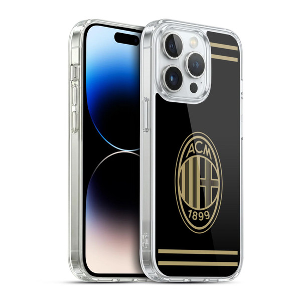 AC Milan Crest Black And Gold Soft Gel Case for Apple iPhone 14 Pro & MagSafe
