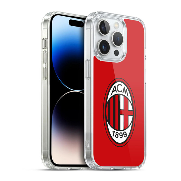 AC Milan Crest Full Colour Red Soft Gel Case for Apple iPhone 14 Pro & MagSafe