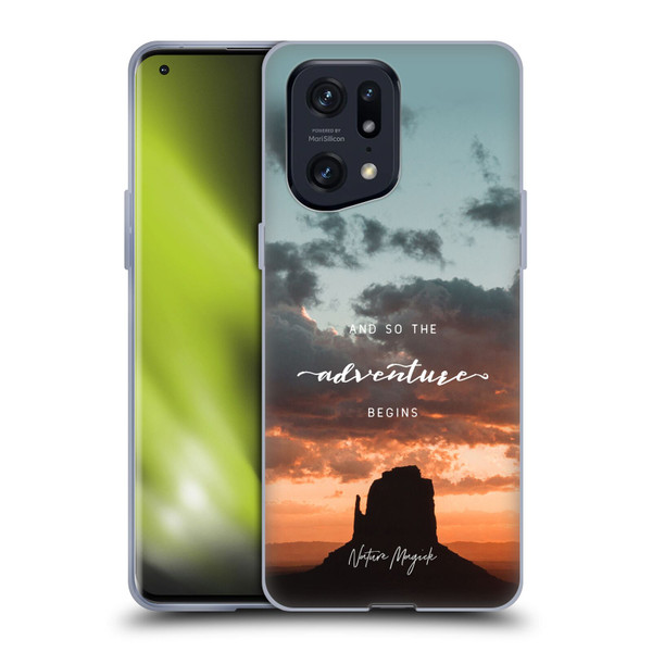 Nature Magick So The Adventure Begins Quote Desert Soft Gel Case for OPPO Find X5 Pro