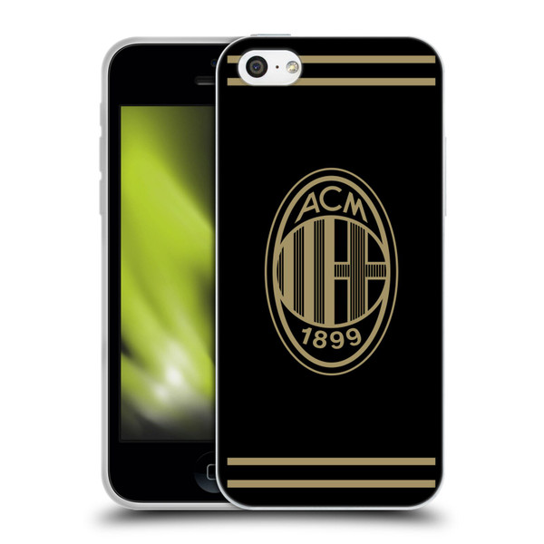 AC Milan Crest Black And Gold Soft Gel Case for Apple iPhone 5c