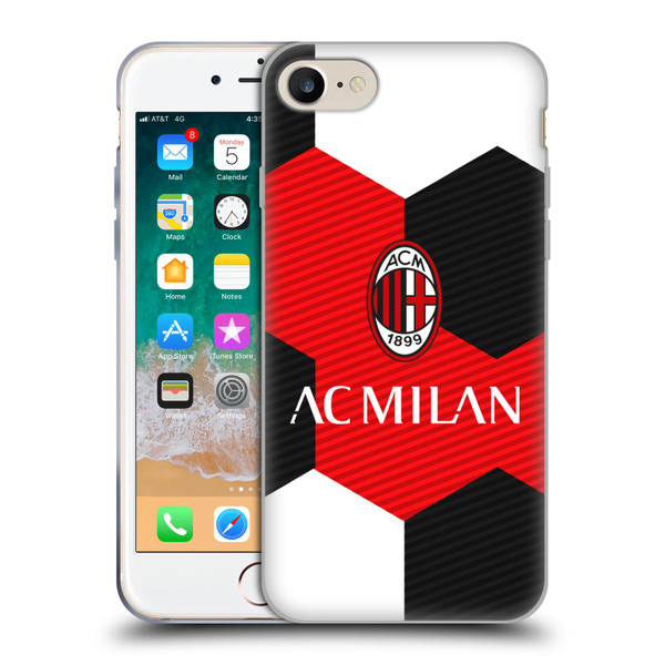 AC Milan Crest Ball Soft Gel Case for Apple iPhone 7 / 8 / SE 2020 & 2022 & MagSafe