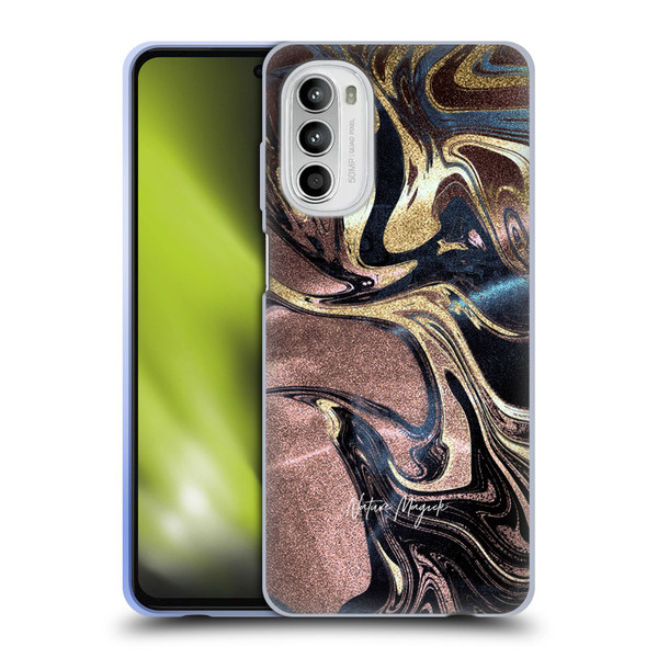 Nature Magick Luxe Gold Marble Metallic Gold Soft Gel Case for Motorola Moto G52