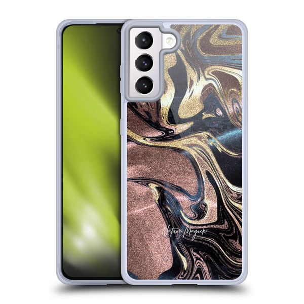 Nature Magick Luxe Gold Marble Metallic Gold Soft Gel Case for Samsung Galaxy S21+ 5G