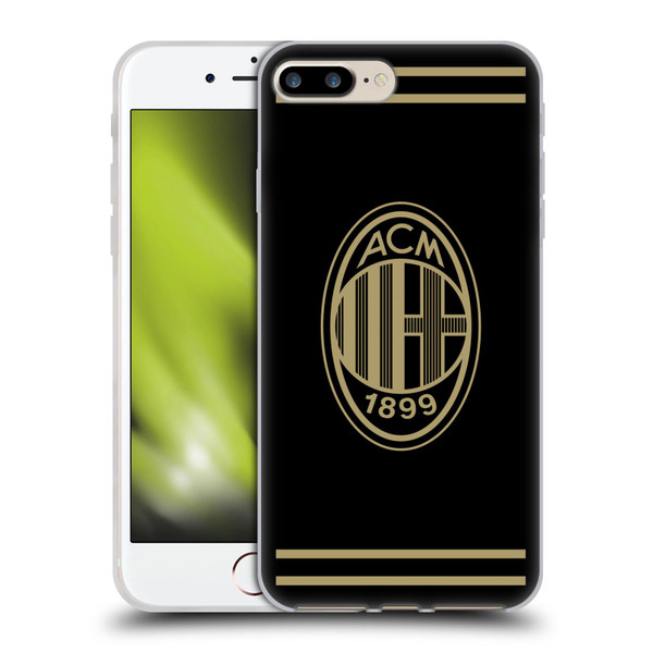 AC Milan Crest Black And Gold Soft Gel Case for Apple iPhone 7 Plus / iPhone 8 Plus & MagSafe