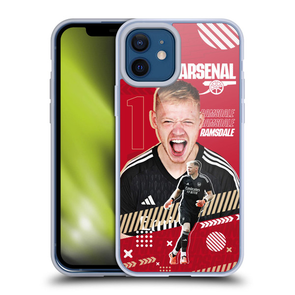 Arsenal FC 2023/24 First Team Aaron Ramsdale Soft Gel Case for Apple iPhone 12 / iPhone 12 Pro