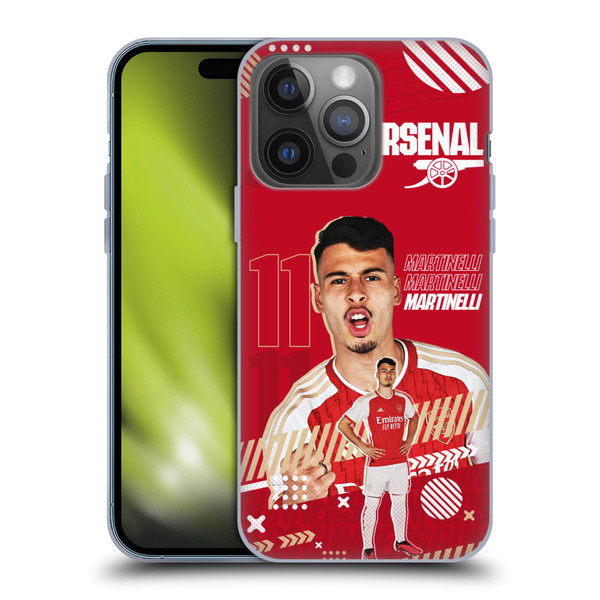 Arsenal FC 2023/24 First Team Gabriel Soft Gel Case for Apple iPhone 14 Pro