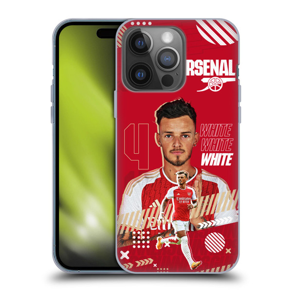 Arsenal FC 2023/24 First Team Ben White Soft Gel Case for Apple iPhone 14 Pro