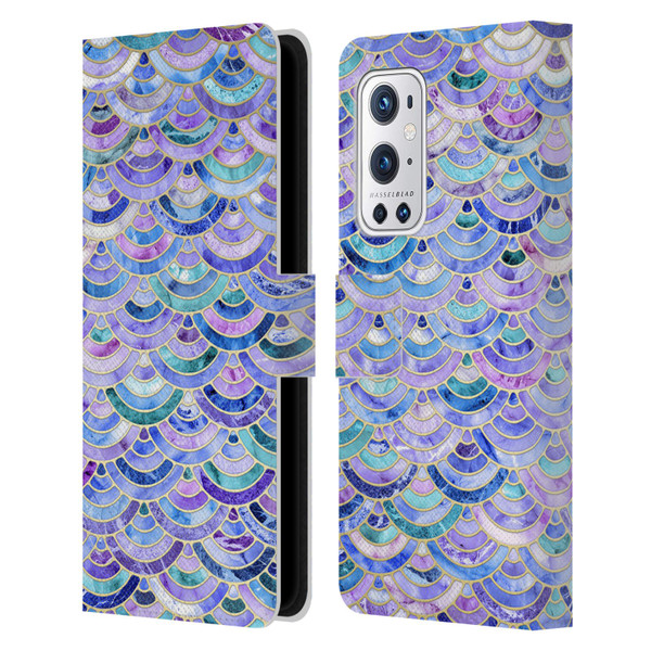Micklyn Le Feuvre Marble Patterns Mosaic In Amethyst And Lapis Lazuli Leather Book Wallet Case Cover For OnePlus 9 Pro