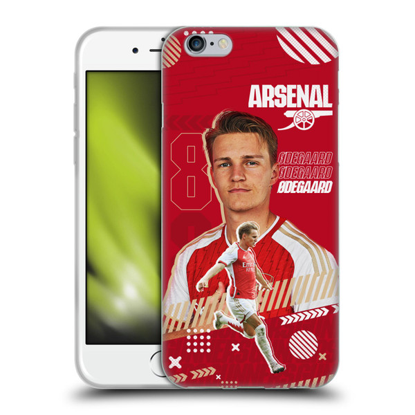 Arsenal FC 2023/24 First Team Martin Ødegaard Soft Gel Case for Apple iPhone 6 / iPhone 6s