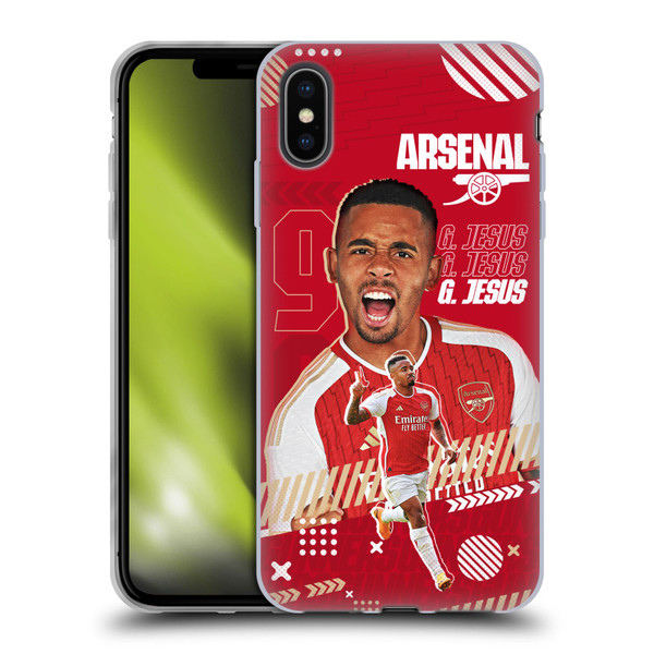 Arsenal FC 2023/24 First Team Gabriel Jesus Soft Gel Case for Apple iPhone XS Max