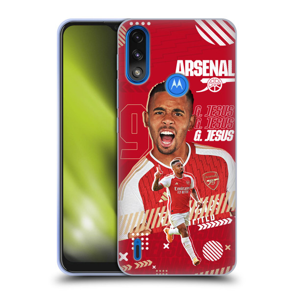 Arsenal FC 2023/24 First Team Gabriel Jesus Soft Gel Case for Motorola Moto E7 Power / Moto E7i Power