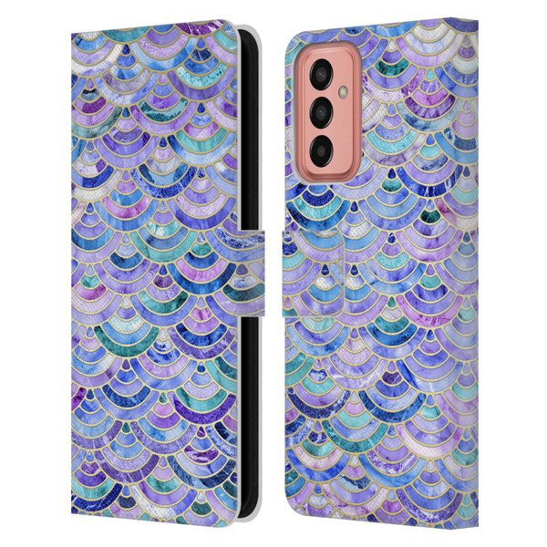 Micklyn Le Feuvre Marble Patterns Mosaic In Amethyst And Lapis Lazuli Leather Book Wallet Case Cover For Samsung Galaxy M13 (2022)