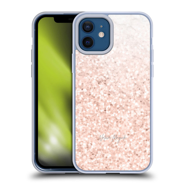 Nature Magick Rose Gold Marble Glitter Rose Gold Sparkle 2 Soft Gel Case for Apple iPhone 12 / iPhone 12 Pro