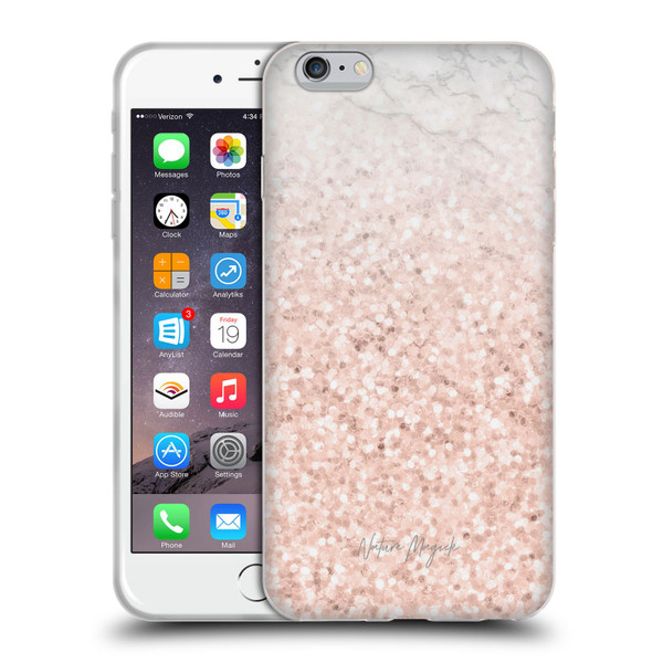 Nature Magick Rose Gold Marble Glitter Rose Gold Sparkle 2 Soft Gel Case for Apple iPhone 6 Plus / iPhone 6s Plus