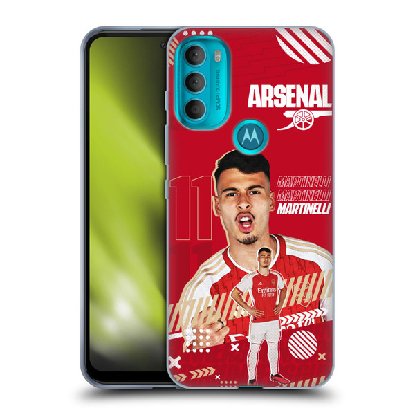 Arsenal FC 2023/24 First Team Gabriel Soft Gel Case for Motorola Moto G71 5G