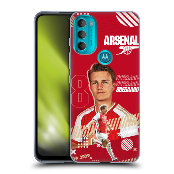 Arsenal FC 2023/24 First Team Martin Ødegaard Soft Gel Case for Motorola Moto G71 5G