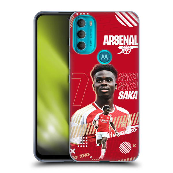 Arsenal FC 2023/24 First Team Bukayo Saka Soft Gel Case for Motorola Moto G71 5G
