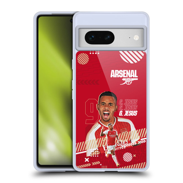 Arsenal FC 2023/24 First Team Gabriel Jesus Soft Gel Case for Google Pixel 7