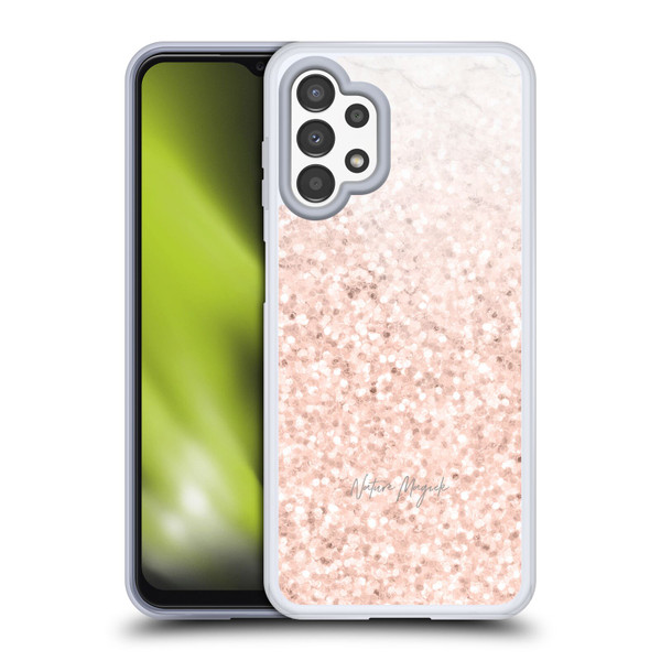 Nature Magick Rose Gold Marble Glitter Rose Gold Sparkle 2 Soft Gel Case for Samsung Galaxy A13 (2022)