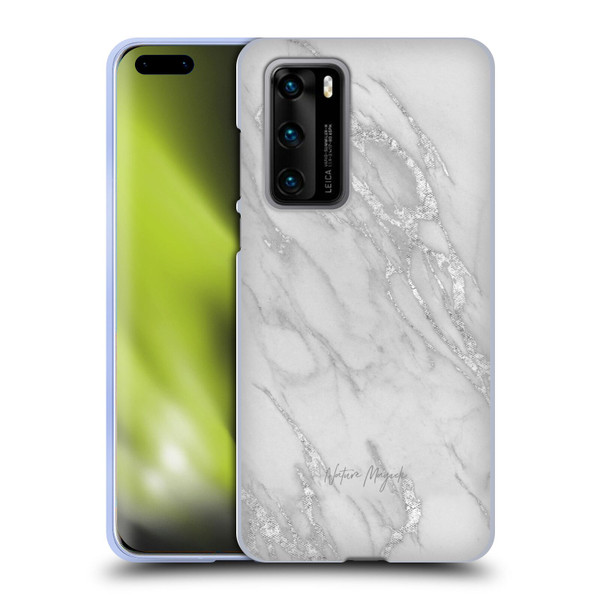 Nature Magick Marble Metallics Silver Soft Gel Case for Huawei P40 5G