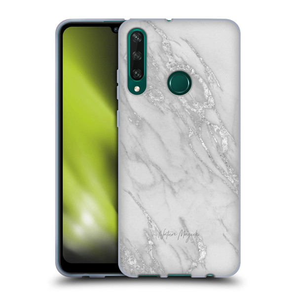 Nature Magick Marble Metallics Silver Soft Gel Case for Huawei Y6p