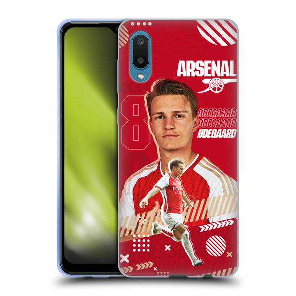 Arsenal FC 2023/24 First Team Martin Ødegaard Soft Gel Case for Samsung Galaxy A02/M02 (2021)