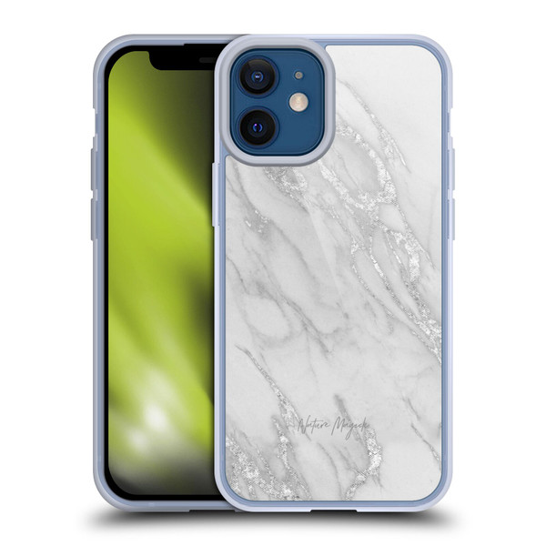 Nature Magick Marble Metallics Silver Soft Gel Case for Apple iPhone 12 Mini
