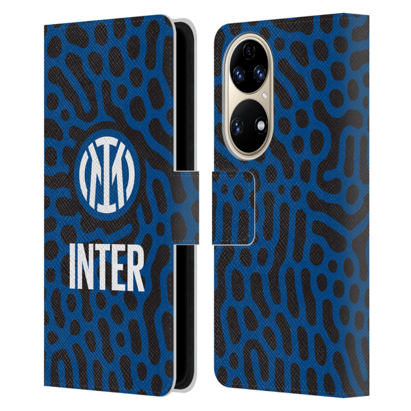 Fc Internazionale Milano Patterns Abstract 2 Leather Book Wallet Case Cover For Huawei P50
