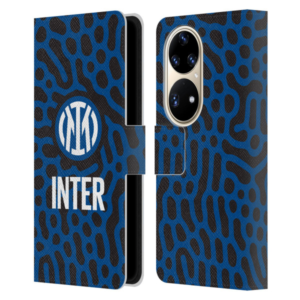 Fc Internazionale Milano Patterns Abstract 2 Leather Book Wallet Case Cover For Huawei P50 Pro