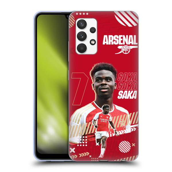 Arsenal FC 2023/24 First Team Bukayo Saka Soft Gel Case for Samsung Galaxy A32 (2021)