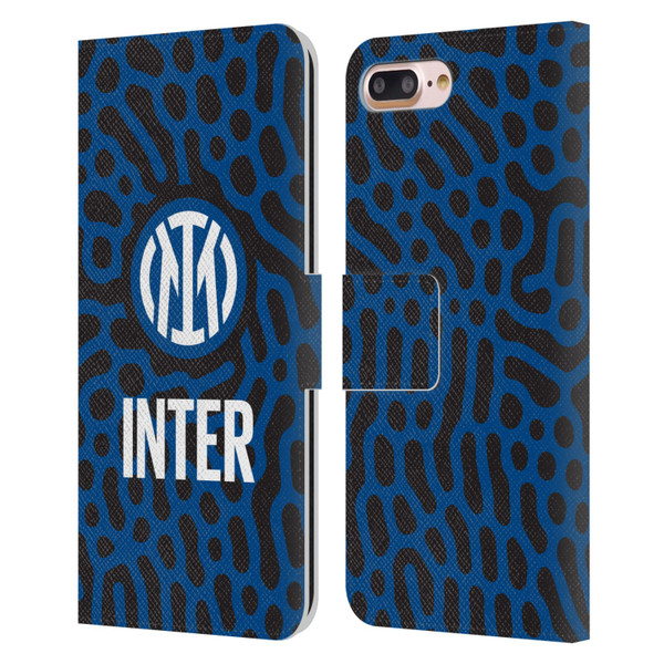 Fc Internazionale Milano Patterns Abstract 2 Leather Book Wallet Case Cover For Apple iPhone 7 Plus / iPhone 8 Plus