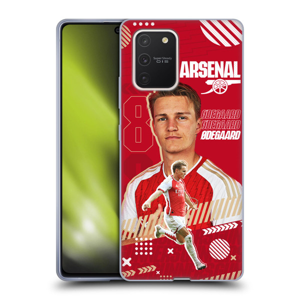 Arsenal FC 2023/24 First Team Martin Ødegaard Soft Gel Case for Samsung Galaxy S10 Lite