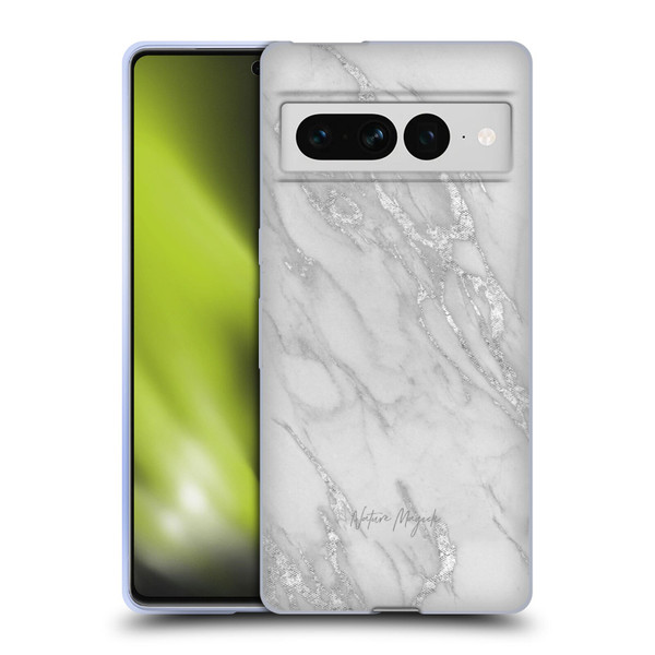 Nature Magick Marble Metallics Silver Soft Gel Case for Google Pixel 7 Pro