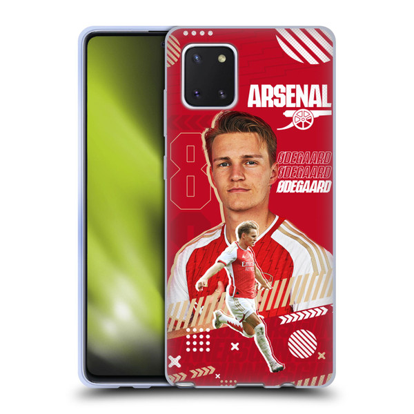 Arsenal FC 2023/24 First Team Martin Ødegaard Soft Gel Case for Samsung Galaxy Note10 Lite