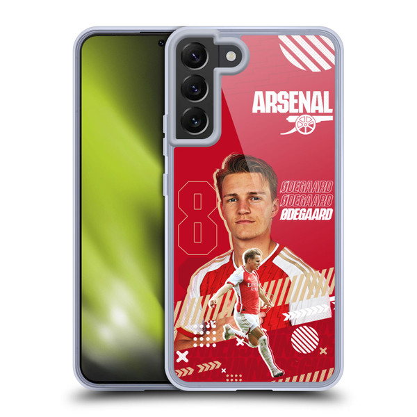 Arsenal FC 2023/24 First Team Martin Ødegaard Soft Gel Case for Samsung Galaxy S22+ 5G